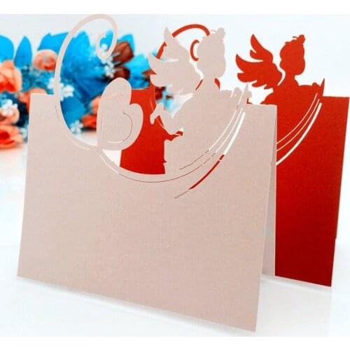 50pcs Angel Laser Cut Table Name Place Cards Wedding Event Party Name Place Cards Baby Shower Table Decoration Party Supplies 7Z