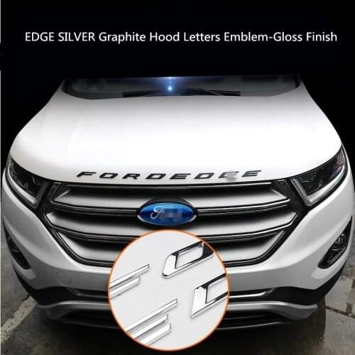 For Ford EDGE Se 2012 2013 2014 2015-2020 SILVER Graphite Hood Letters Emblem-Gloss Finish metal Emblem