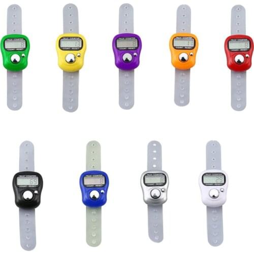 1pc Mini Digital LCD Electronic Digital Golf Finger Hand Held Tally Row Counter Tactical Counting Band Gym Fit Watch Equipment