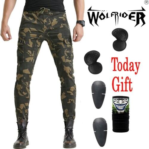 Motorcycle jeans 2018 new Camouflage UBS-06 jeans men protection equipment moto pants racing