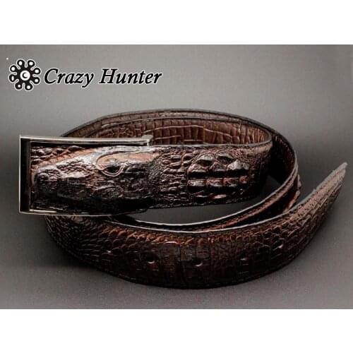 Crocodile Alligator Rocker Biker Mens Genuine Leather Belt Strap CowBoy Waistband