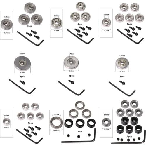 Durable Steel Bearings Accessories Kit Fits for Milling Cutter Heads and Shank Carpentry Cutting Tool