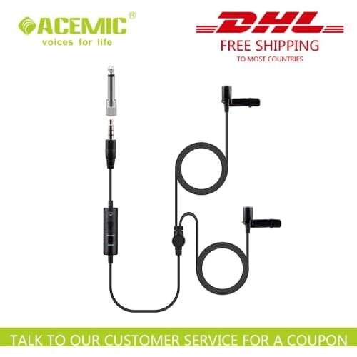 Pack of 20PCS Wired Dual-Mic Lavalier Microphone for Smartphones, DSLR, Camcorders, PC, Mixer etc 6 Meter