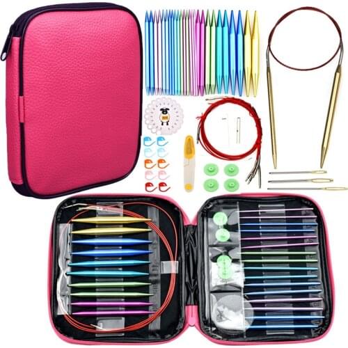 Hot Interchangeable Knitting Needles Set Bamboo Circular Needles Crochet Needles for Crochet Yarn Knitting Accessories Gift