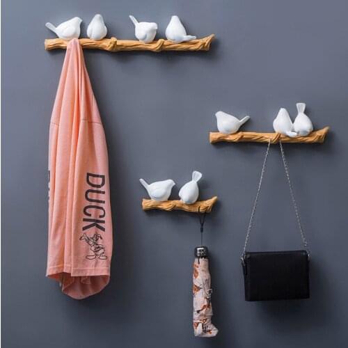 WALL DECORATIONS HOME ACCESSORIES LIVING ROOM HANGER RESIN BIRD HANGER KEY KITCHEN COAT CLOTHES TOWEL HOOKS HAT HANDBAG HOLDER