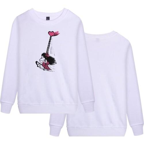 2021 New Mafalda T-shirt Women T-shirt Funny Cartoon PAZ Mafalda Or QUIERO Cafe Printed Top Harajuku Casual White Kids Tee Shirt