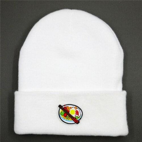2019 Cotton food embroidery Thicken knitted hat winter warm hat Skullies cap beanie hat for men and women 316