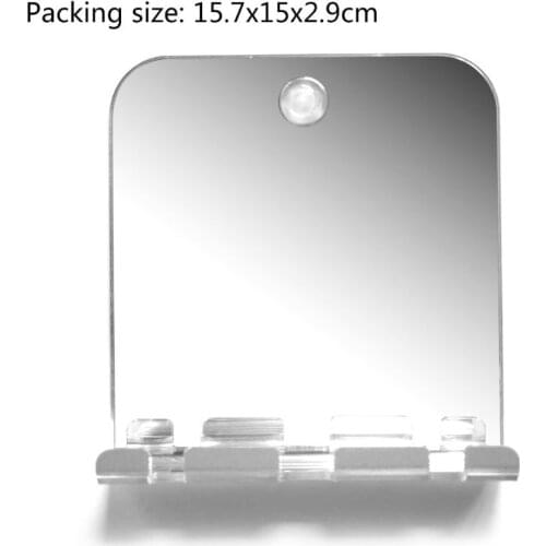 Portable Bathroom Shower Fog Free Travel Mirror Washroom Shaving Suction Cup