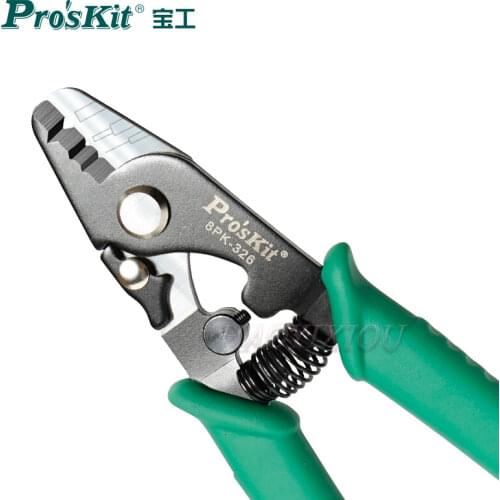 Proskit 8PK-326 clamp Fiber stripping pliers 8PK-326 Tri-Hole Fiber Optic Stripper FTTH FIber Wire stripper