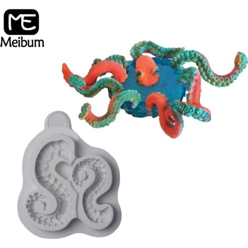 Meibum Sea-Monster Tentacles Mould For Cake Decorating Fondant Silicone Molds Paste Craft Candy Dessert Baking Pastry Form