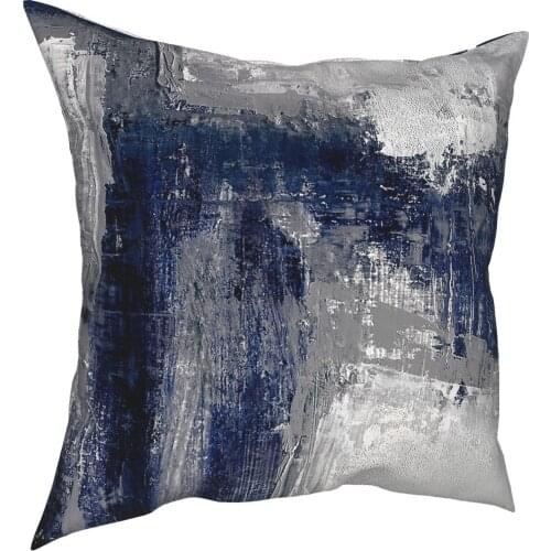 Blue Gray Abstract Pillowcover Home Decorative Modern Art Cushion Cover Throw Pillow for Home Polyester Double-sided Printing