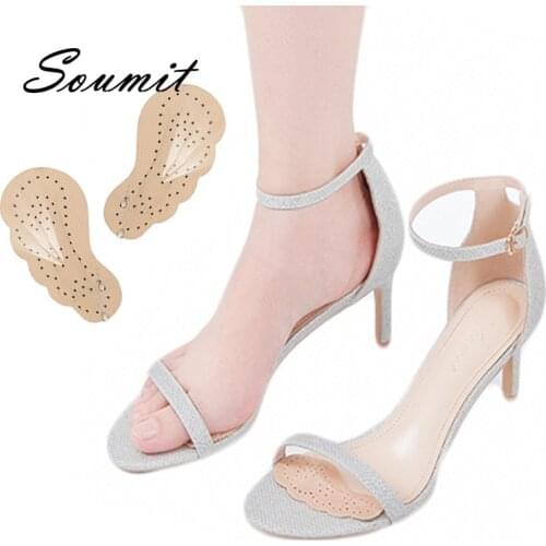 Insoles for Shoes Summer Women Sandals High Heel Non-slip Sticker Leather Self-adhesive Patch Forefoot Care Pads Inserts Cushion