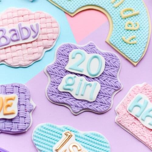 Sweater Fabric Knitting Texture Embossed Silicone Mold Biscuits Decorating Lace Mat Silicone Molds Fondant Cake Decorating Tool