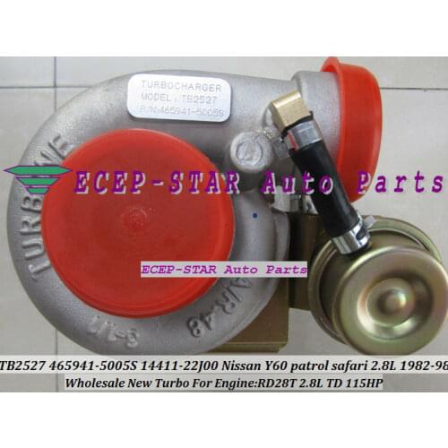 TB2527 465941-0005 465941-0002 465941-0003 14411-22J01 465941 452022 Turbo Turbocharger For NISSAN Y60 Patrol Safari RD28T 2.8L
