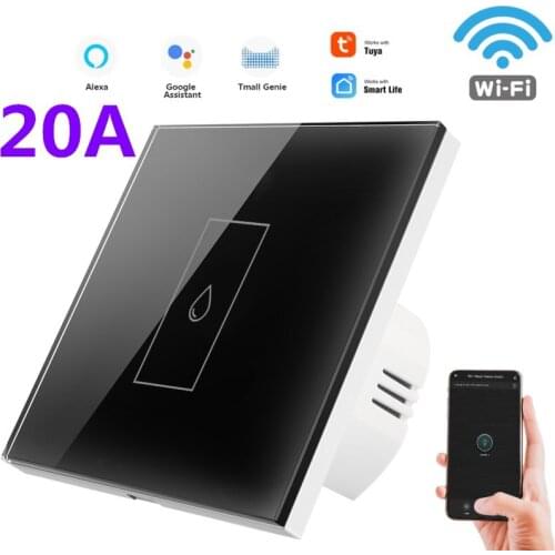 TUYA WiFi Smart Switch Water Heater Switch 20A Smart Home Timing Remote Control Touch Switch Module With Alexa Google Home