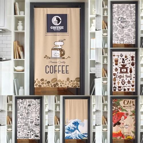 Japanese Style Kitchen Coffee Door Curtain Bedroom Half Panel Curtain Blackout Curtain Household Fabric Curtain