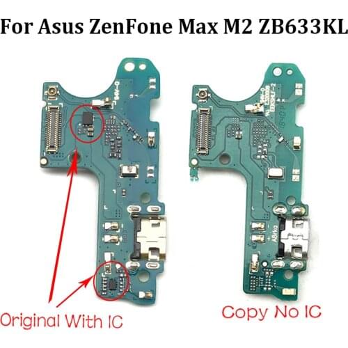 For Asus Zenfone Max M2 ZB633kl USB Charger Dock Connector Board Charging Port Flex Cable Mic Microphone Board Repair Parts