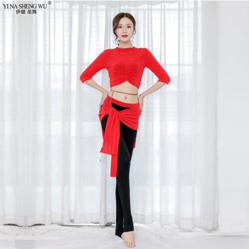 Women New Belly Dance Top Pants Oriental Dance Bellydance costumes Top Pants Belly Dance Practice Set Dance Competition Clothes