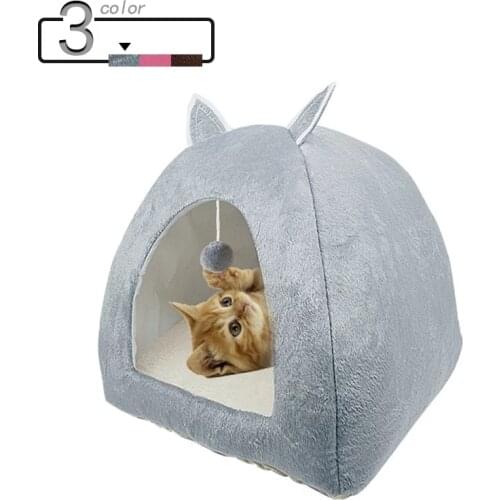 Winter Cat Nest Multi-purpose Tent Kitten Cat Bed Anti-skid Waterproof Foldable Mascotas Casa Plush Cotton Mat лежанка для кошек