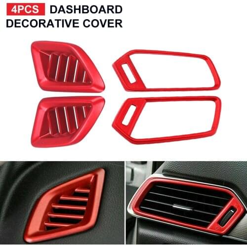4PCS/Set Car Dashboard Air Vent Outlet Frame Cover Decorative Trim Cover Red for Honda Accord 2018-2020 Car Interior Decoration