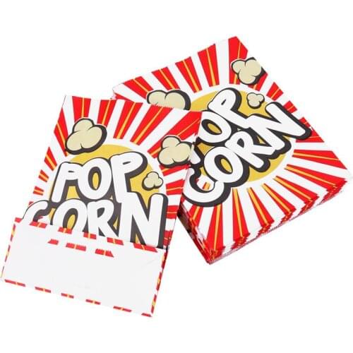 TOYMYTOY 48pcs Popcorn Boxes Wrapper Bags Decorative Dinnerware for Birthday Parties Baby Showers Graduations