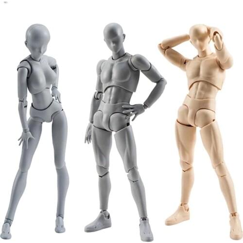 BANDAI 18cm Action Figure SHF Body Kun/Body Chan Archetype HE/SHE Ver PVC Draw Mannequin Collectible Model Toy