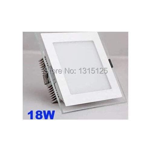 Free Shipping SMD5730 18W Square Aluminum With Glass LED Panel Light 2 Years Warranty Recesssed LED Downlight