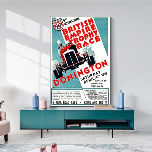 British Empire Trophy Race Poster Painting Canvas Print Nordic Home Decor Wall Art Picture For Living Room Frameless