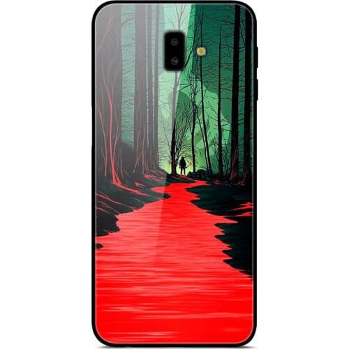 For Samsung Galaxy J6 Plus Phone Case Tempered Glass Case Back Cover Series 3