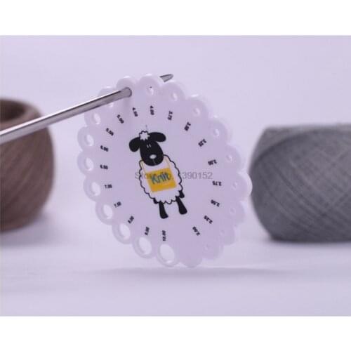 DHL 200pcs Round Size 2mm -10mm Knitting Knit Needle Sizer Gauge Measure Ruler Tool shoe Sewing