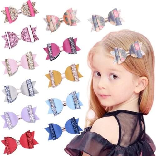 Baby Girl Headwear Mixed Styles Hair Clips Baby Kids Girls Sparkle Bow Hairpin Hair Accessories