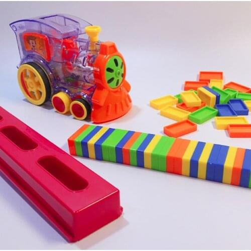 Creative Domino Set Toy Train Blocks with Automatic Laying Function Children Kids Gift