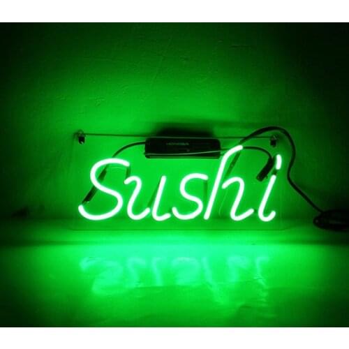 Custom SUSHI Japanese Food Japan Acrylic Neon Light Lamp Sign Beer Bar Handmade Real Glass Decorate Home Wall Room Windows Tube