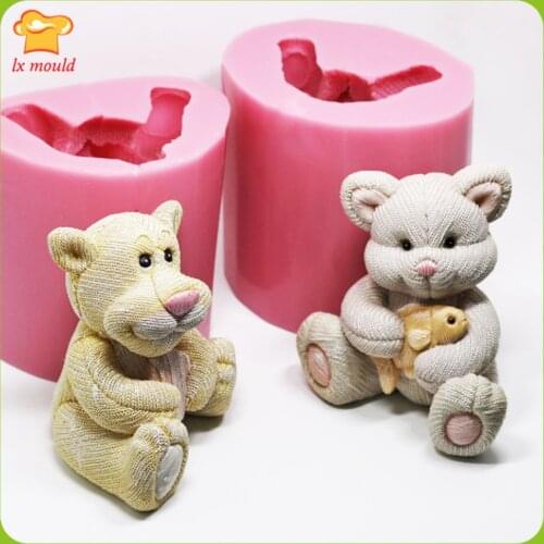 New exclusive silicone braiding machine weave cat polymer clay modeling mold tiger resin mould candle