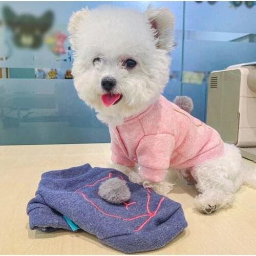 New Autumn And Winter Pet Clothing Cute Bulbous Bear Round Neck Pet Coat Cotton Soft Hedging Dog Shirt Coat Pet Suit