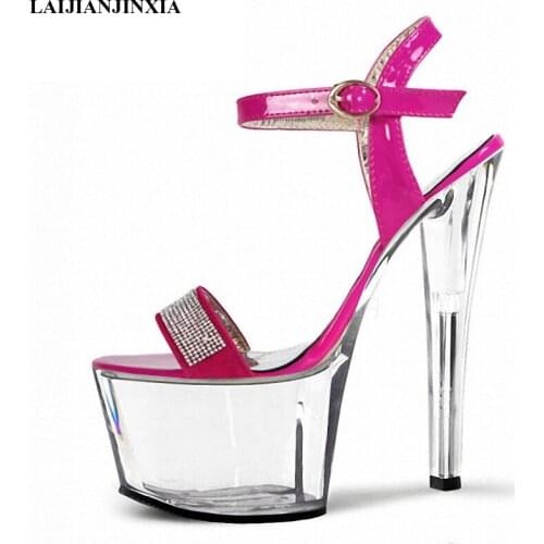 New crystal heel super high heels, fine and waterproof platform 17cm water drill decoration , new wholesale small Dance Shoes