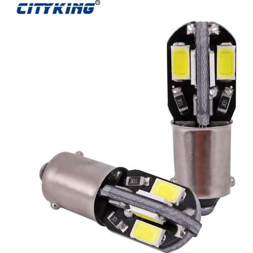 Wholesale 100pcs/Lot Canbus ba9s led 8smd 5730 5630 LED car Light t4w Canbus W5W 194 SMD Error Free White Light Indicators Light