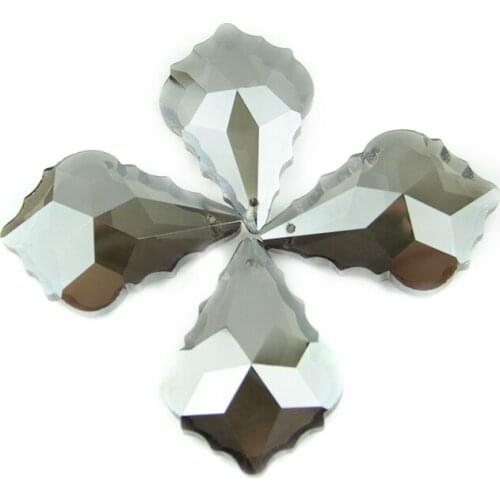 Wholesales 63mm Black Grey 30pcs Maple Leaf Chandelier Drop Pendants For Diy Lamp&Lighting Decoration