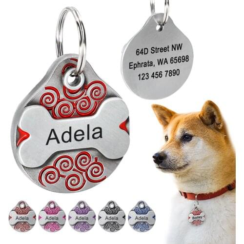 Personalized Dog Tag Free Engraving Dogs ID Tags Nameplate French Bulldog Plate Anti-lost Pet Accessories For Collar Necklace