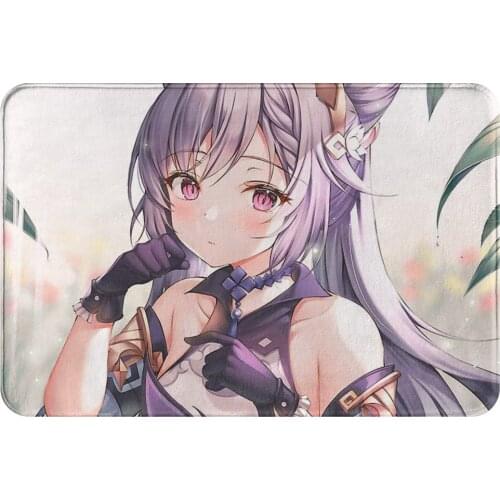 Genshin Impact Anti-Slip Doormat Kitchen Mat Keqing Hallway Carpet Entrance Door Rug Home Decor