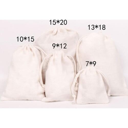 Blank bag spot rice packaging drawstring cotton drawstring pocket creative eco-friendly shopping canvas bag custom printed LOGO