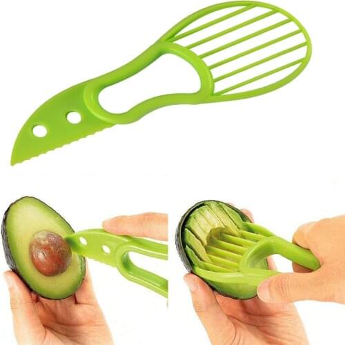 Removable 3 in 1 Avocado Slicer Shea Corer Butter Fruit Peeler Cutter Pulp Separator Plastic Knife Fruit Slicer Kitchen Gadgets