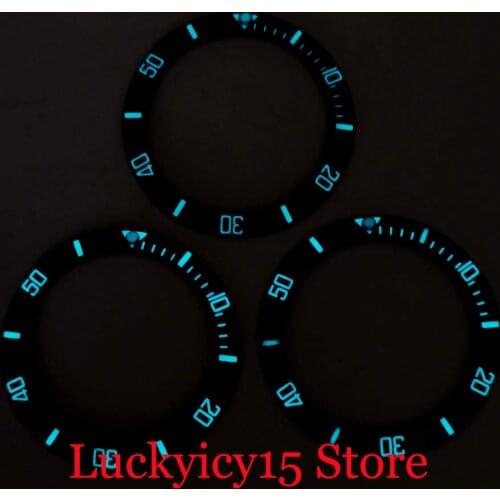 Super Luminous 38mm Round Watch Bezel Insert Fit 40mm Automatic Men Watch