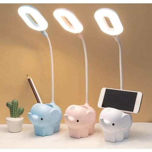 Elephant Animal Led Table Lamp Charging Three-Color Temperature Adjustable Learning Table Lamp