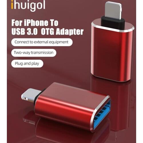 Ihuigol iOS 13 OTG USB Adapter For iPhone 11 Pro XS Max XR X 8 7 6s Plus For iPad Converter Lighting to USB 3.0 Charging Adapter