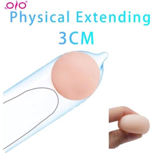 OLO Penis Extender Beads Condoms Cock Rings Beads Sex Toys for Men Penis Enlarger Reusable Soft Ball Attachment Adult Sex Toy