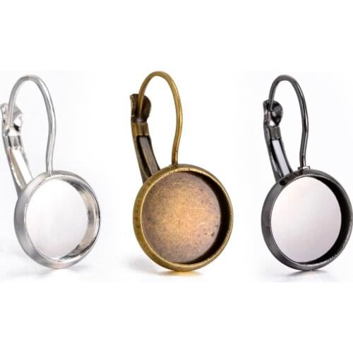 50PCS Wholesale French Lever Back Earrings Blanks fit 8mm/10mm/12mm16MM glass cabochons high quality earring bezels base setting