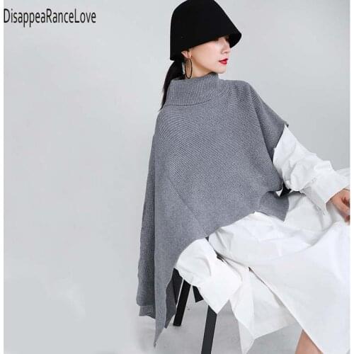 Winter Women Knitted Sweater Turtleneck Casual Basic Pullover Jumper Loose Warm Elegant Solid Oversized Batwing Tops Plus Size