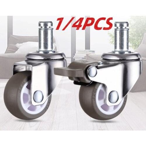 1/4PCS 360 Degree Swivel Caster Rubber Wheel Noiseless Wheel Shopping Cart Trolley Cabinet 1/1.25/1.5/2 Inch
