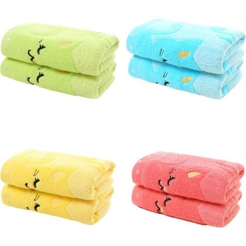 1PCS Cartoon Design Bamboo Kids Towel 25x50cm Cute Musical Cat Design Bamboo Fiber Children Hand Face Towel 4 Colors